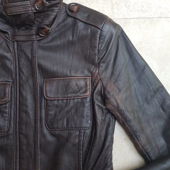 Danier Brown Leather Jacket - Picture 6 of 15